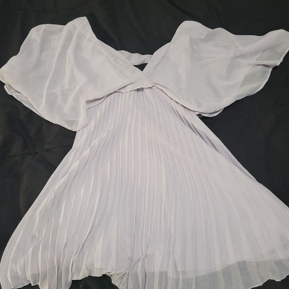 Asos Size 6 NWT Lilac Flutter Sleeve Mini Dress - Picture 6 of 7